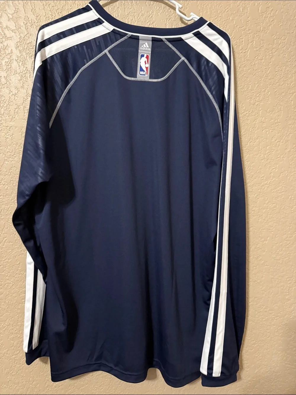 adidas Navy Denver Nuggets Crewneck Pullover with Gold Logo